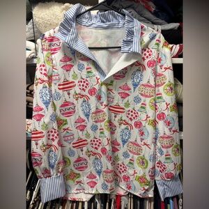 Colorful Holiday Ornament Blouse